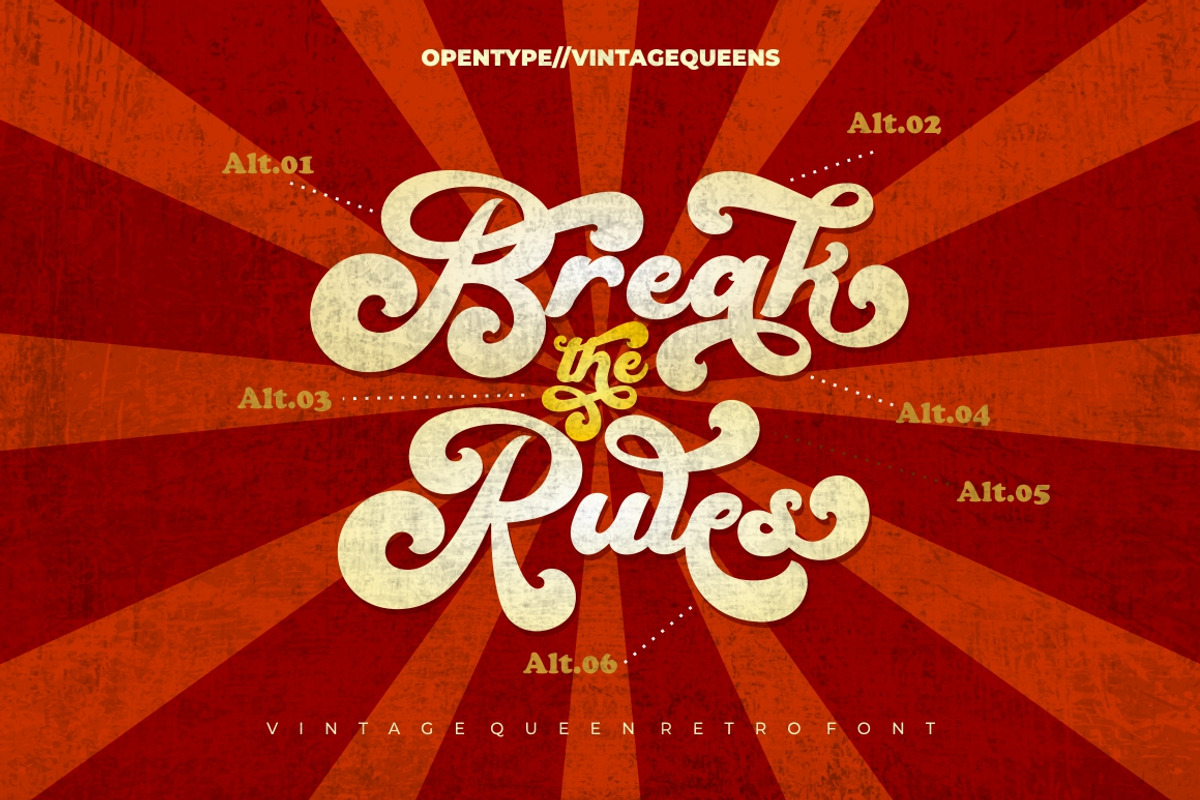 Vintage Queens - Retro Bold Script preview 5
