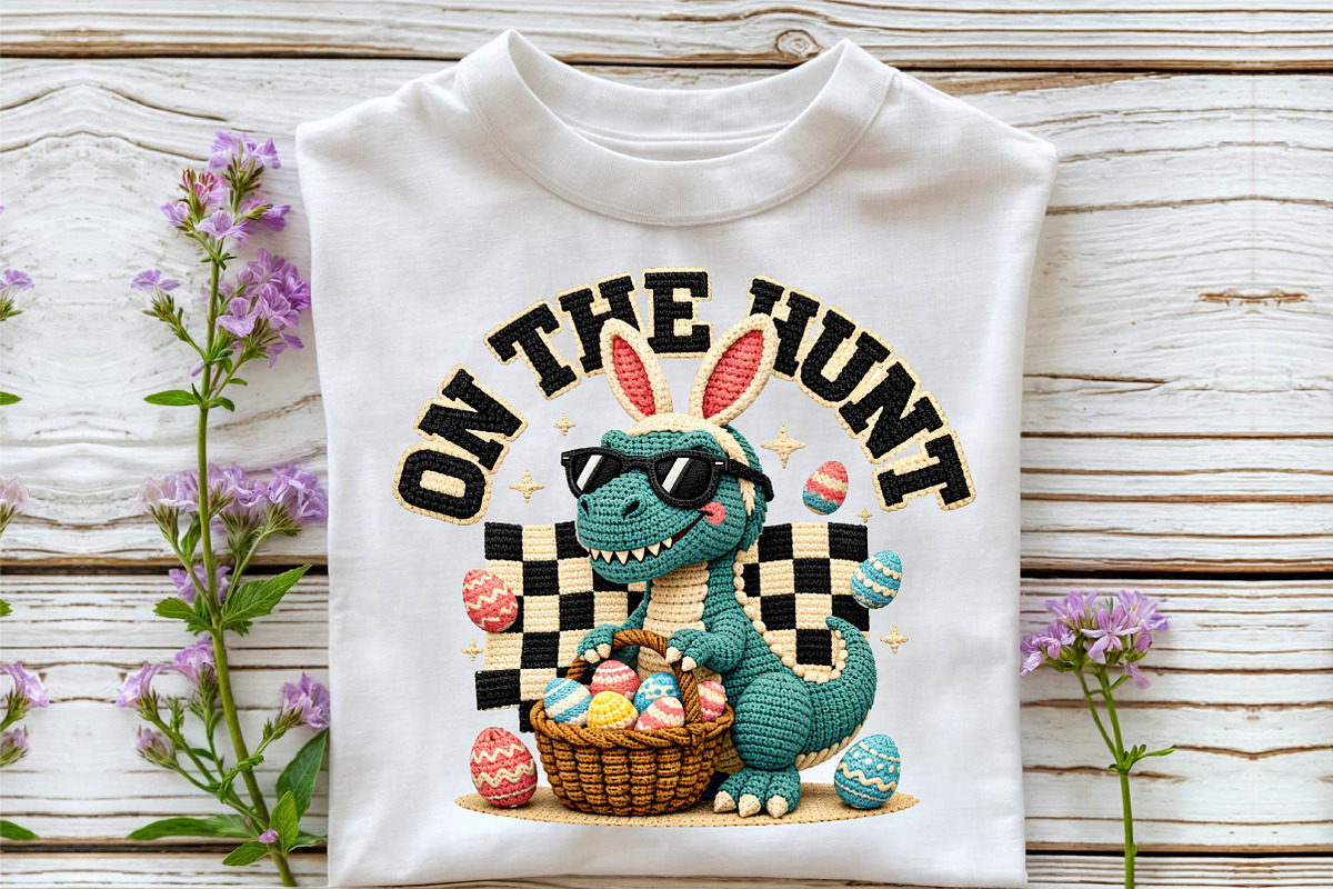 Crochet Dinosaur Easter Bunny Png, an Illustration by DreamCafeArt (Photo 4 of 6)