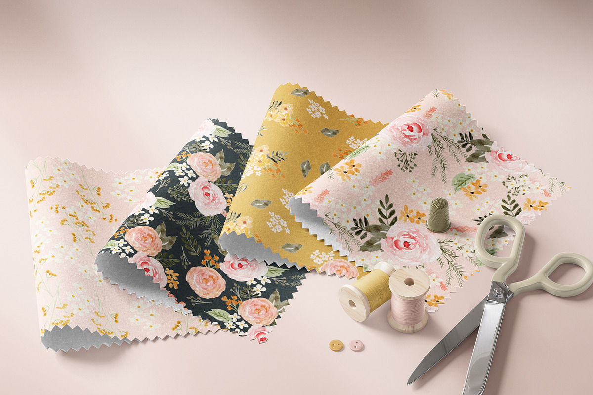 Boho Watercolor Florals & Patterns, an Illustration by PrettyGrandmillennial (Photo 6 of 6)