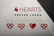4 vector logos of hearts, a Branding & Logo Template by Magda (Thumbnail 1 of 5)