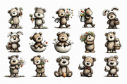 Whimsical Easter Teddy Bear Clipart, a Graphic by Libby Wishes (Thumbnail 6 of 7)