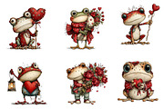 Whimsical Valentines Frog Clipart, an Illustration by Dream Creation (Thumbnail 5 of 7)