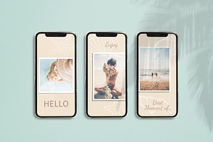 Puzzle Instagram Template. Sea Sand