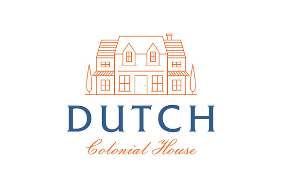 Vintage Dutch Colonial House Logo preview 2
