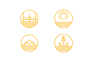 ocean line icon set design vector, an Outline Icon by devastd