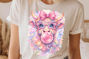 Coquette Highland Cow PNG Bubblegum, an Animal Illustration by SugarCloudStudioArt (Thumbnail 4 of 4)