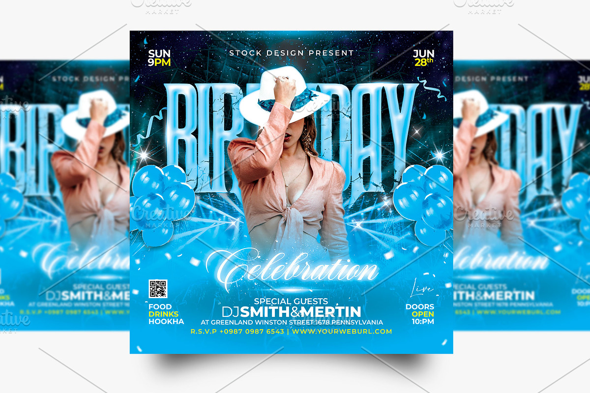 Birthday party Flyer, a Flyer Template by Stock_Design