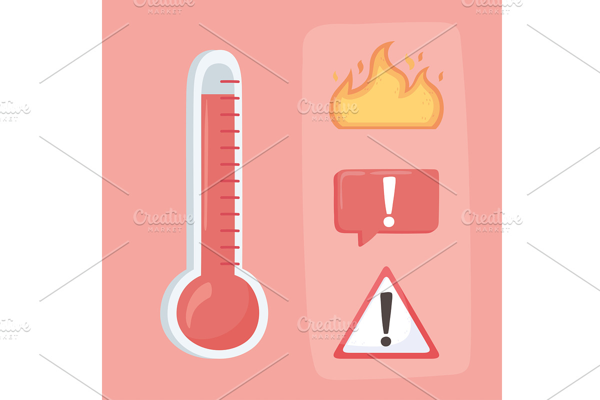 hot temperature climate, an Illustration by studiogstock