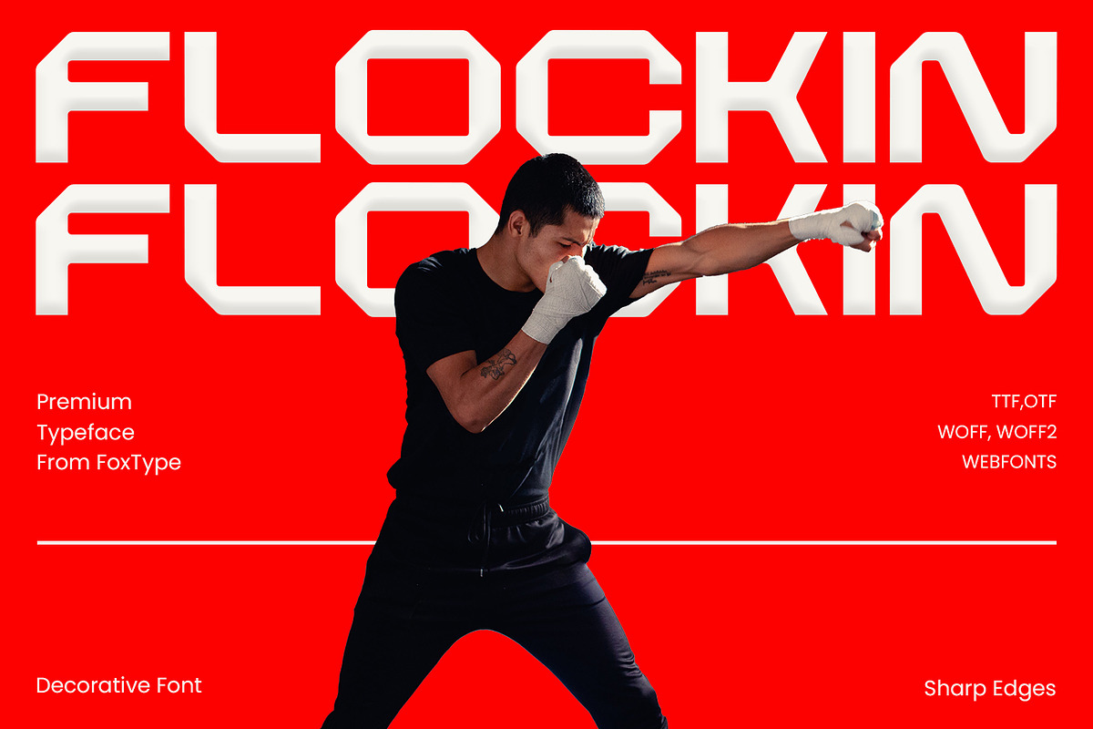 Flockin Display, a Sans Serif Font by Foxtype (Photo 1 of 5)
