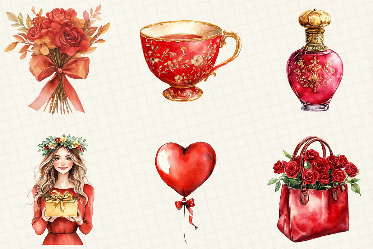 Red Mother's Day Sublimation Clipart, an Illustration by OK Design (Photo 3 of 5)