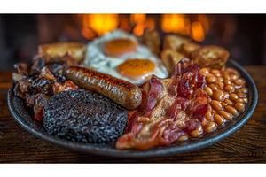 A traditional inn serves a hearty, a Background Photo by ZinetroN