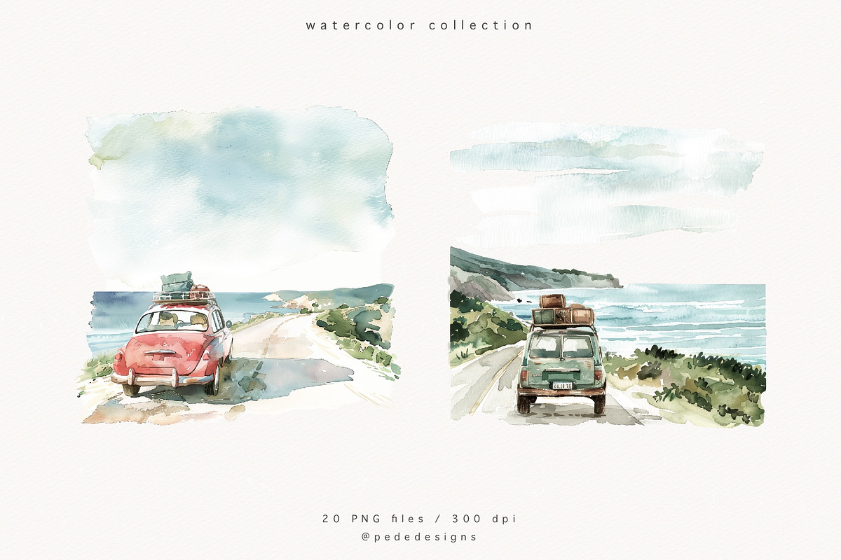 Roadtrip Illustrations, a Decorative Illustration by PeDe Designs (Photo 3 of 10)