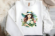 Spring White Roses and Woman Clipart, an Illustration by DreamCafeArt (Thumbnail 4 of 6)