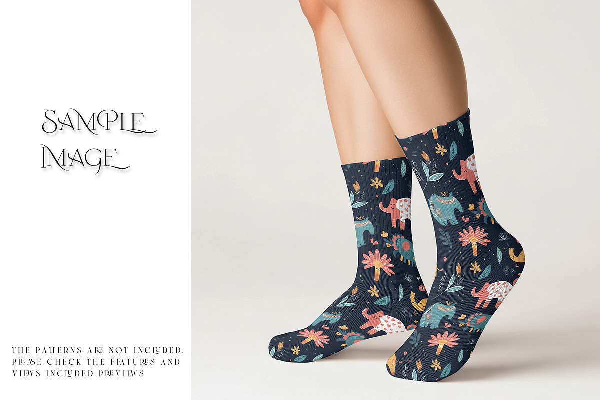 Mid Calf Unisex Socks Mockups, a Household Mockup by mock-ups (Photo 11 of 13)