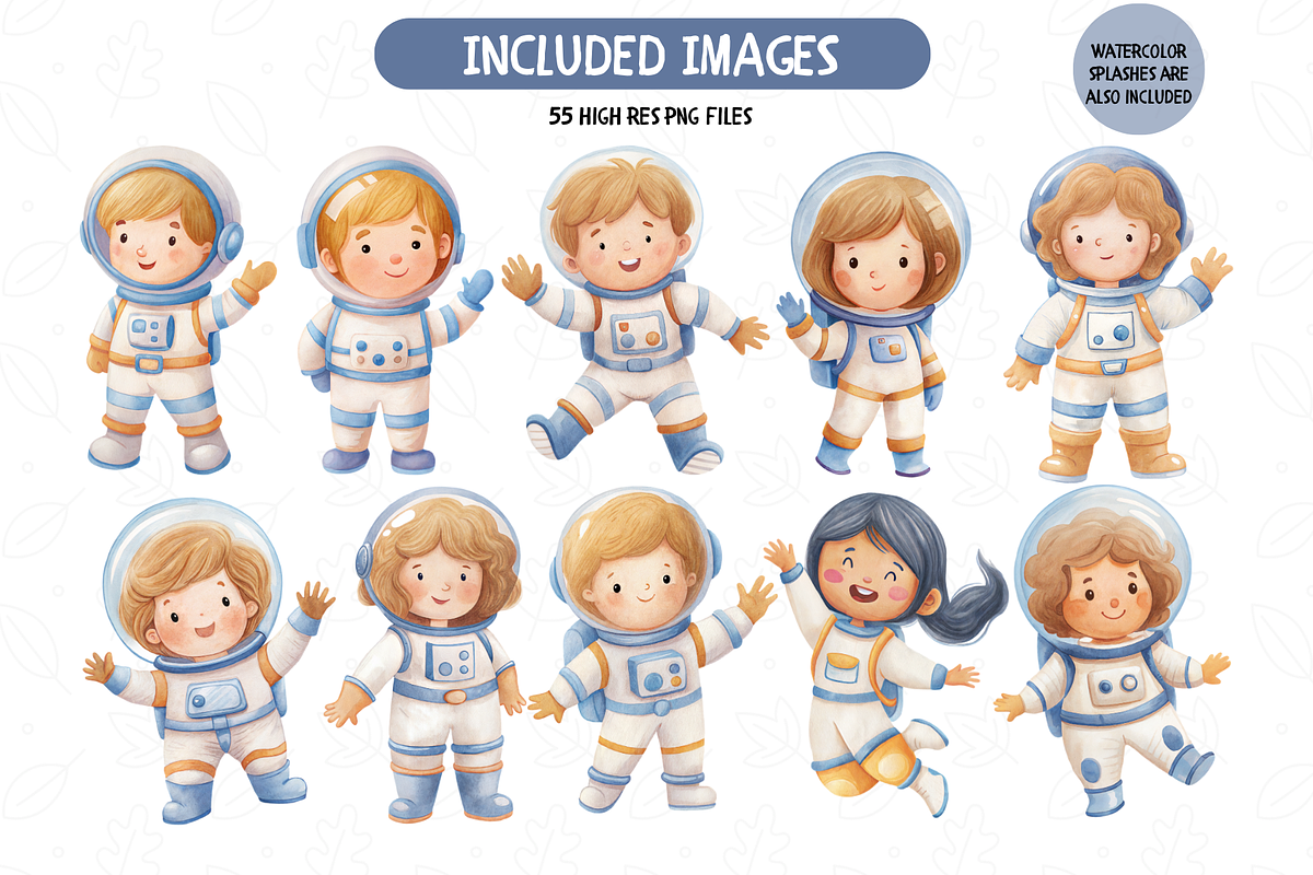 Astronaut Clipart Bundle, an Illustration by TatiMockup (Photo 2 of 5)