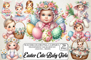 Easter Cute Baby Girls Sublimation, an Illustration by DreamPrint404