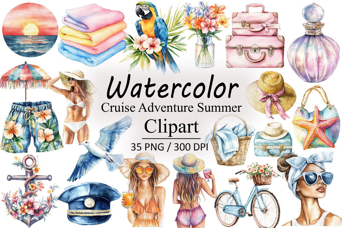 Cruise Adventure Summer PNG Clipart, an Illustration by Design Market (Photo 1 of 3)