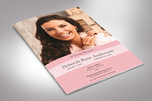 Glamour Funeral Program Word 4 Pages