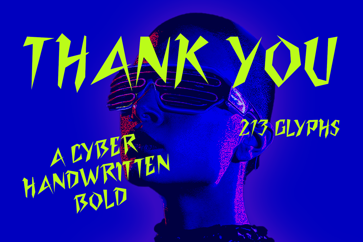 Cybrok – Cyber Handwritten Bold Font, a Serif Font by Drizy (Photo 8 of 8)