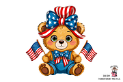 4th of July Cute Bear PNG Bundle, an Illustration by Clipart Bloom (Thumbnail 5 of 11)