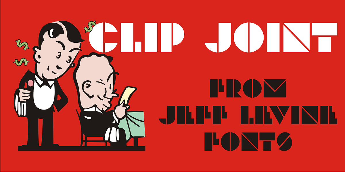 Clip Joint JNL, a Font by Jeff Levine Fonts