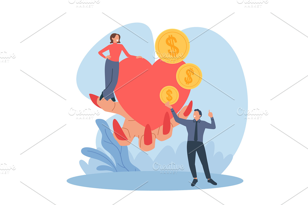 Feelings of calculation. Love for, a Finance Illustration by YummyBuum
