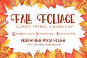 Fall Leaves Frames & Border Set, a Seasonal Illustration by 9 Lives Illustration (Thumbnail 1 of 3)