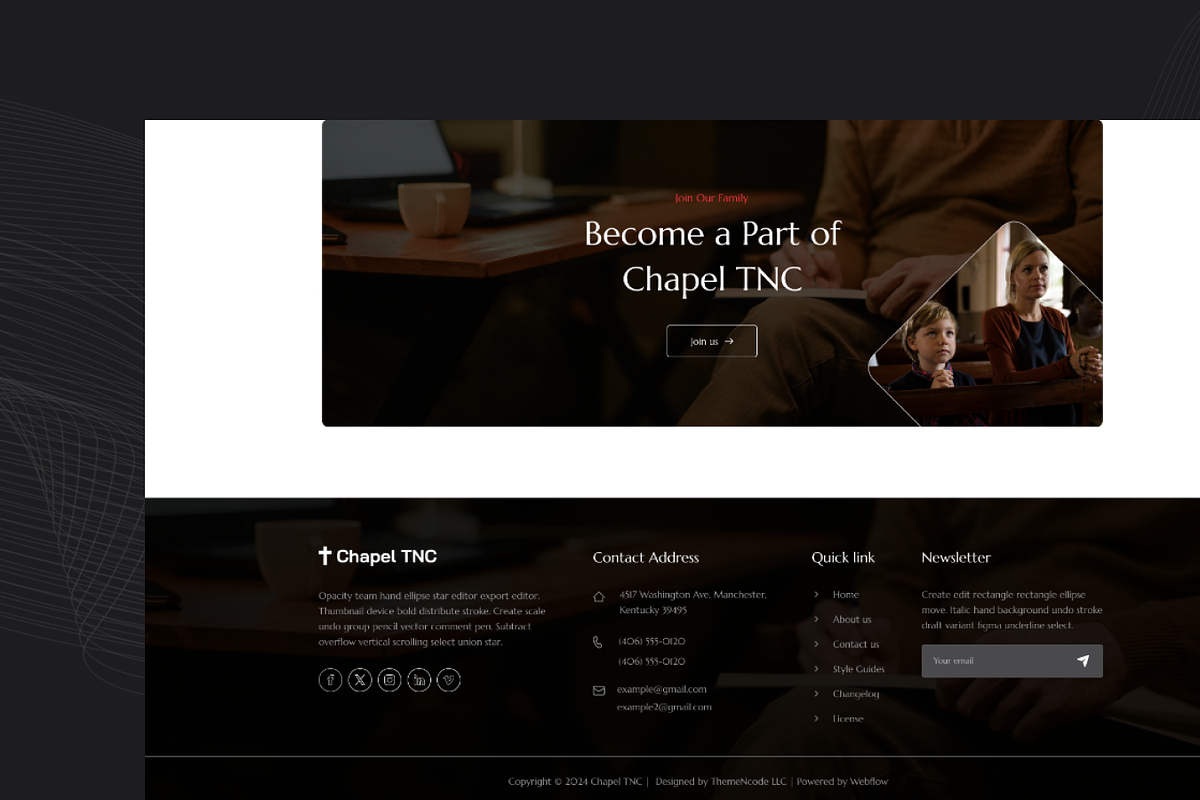 Chapel TNC - Church Website Template, a HTML Template by TNCFlow (Photo 3 of 5)