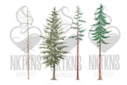 Forest Watercolor Woods Pine Tree, an Illustration by NKTKNS (Thumbnail 4 of 7)