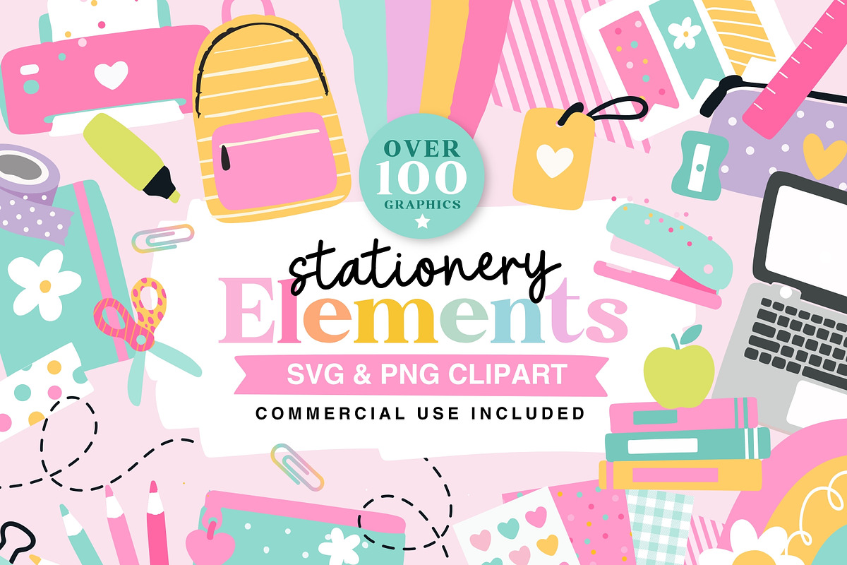 Stationery Clipart Bundle SVG, an Object Graphic by Sparkle & Speckle (Photo 1 of 4)