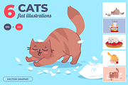 Cat Characters | Vector Flat Set, an Animal Illustration by wowomnom (Thumbnail 1 of 3)