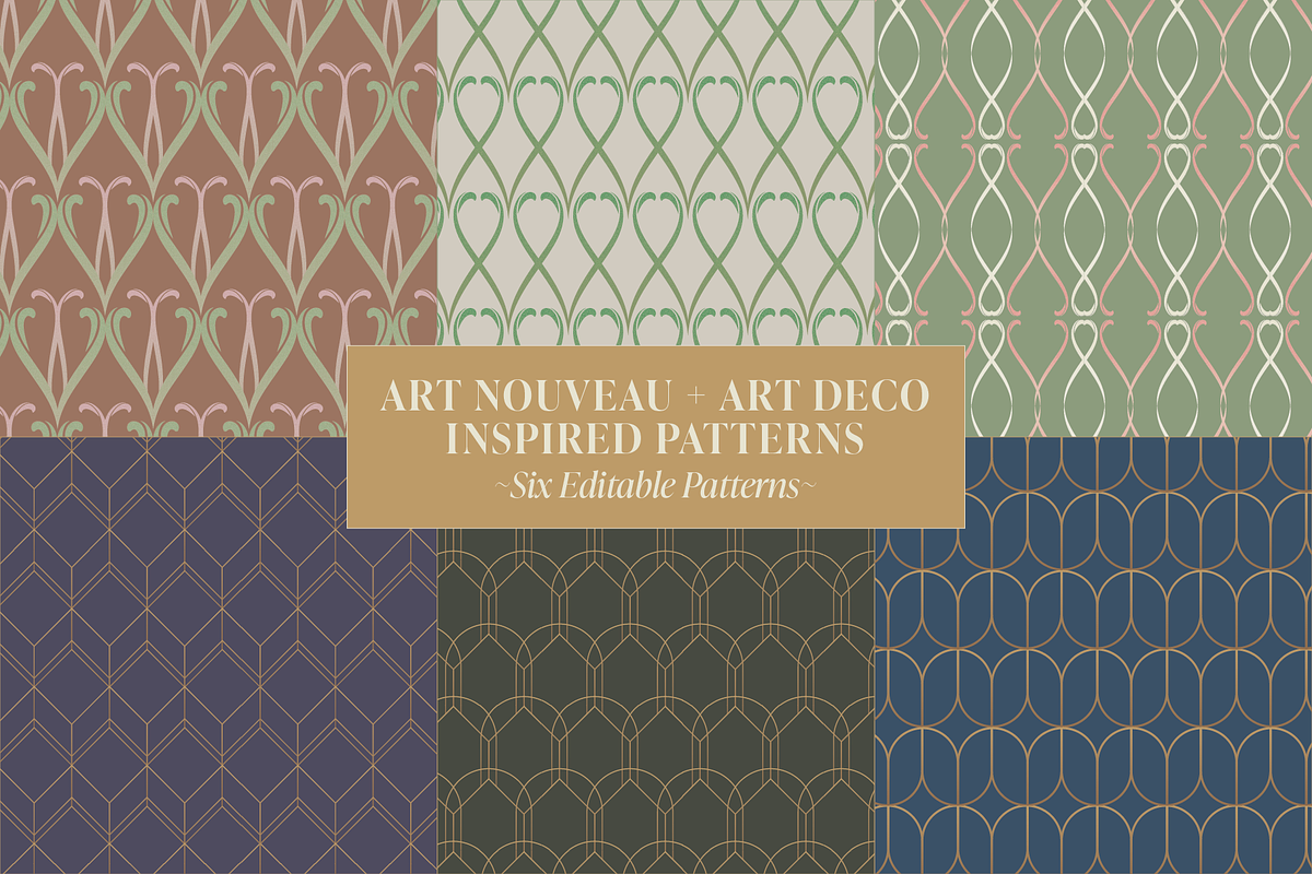 Art Deco & Art Nouveau Patterns, a Pattern Graphic by Shrishti Vajpai (Photo 1 of 16)