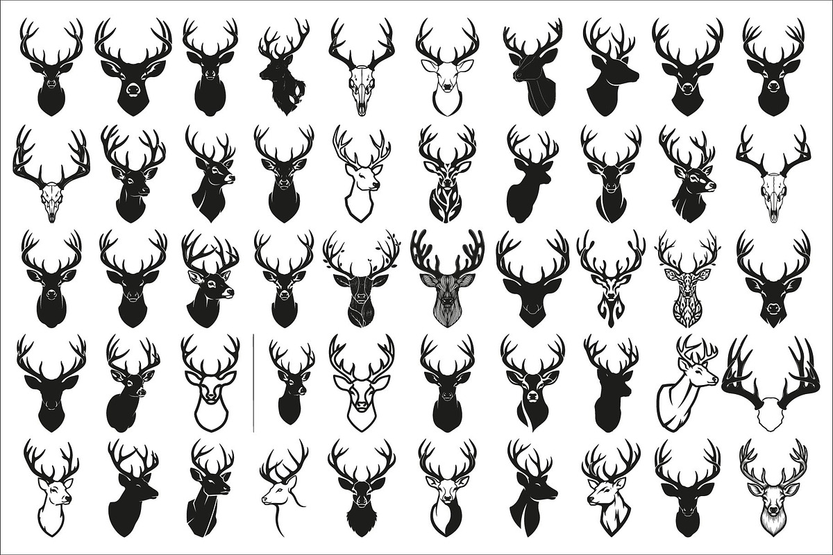 deer head wall mount silhouette, an Illustration by Amazin_art (Photo 1 of 51)