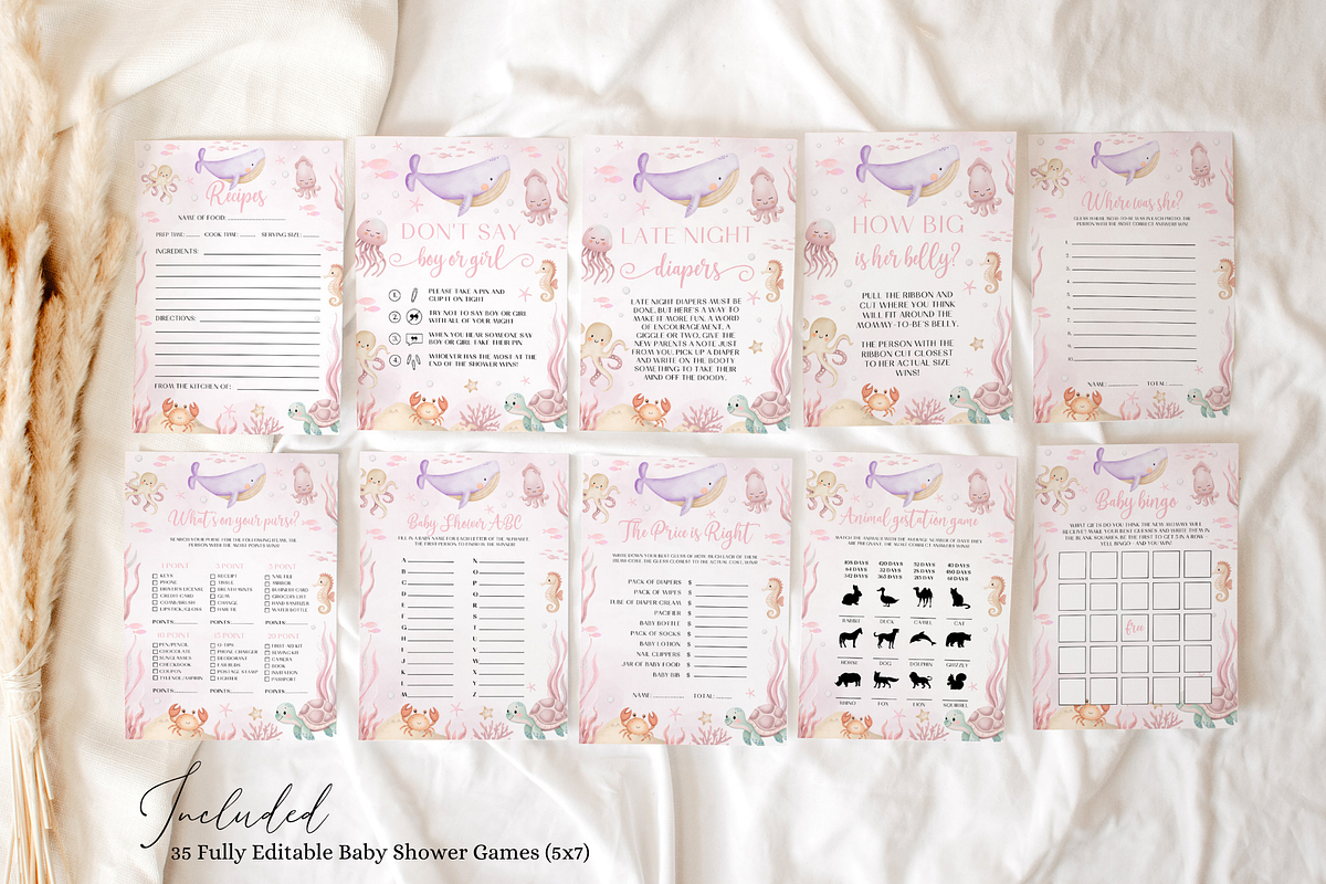Sea You Soon Baby Shower Games, a Card Template by Digital_Mind (Photo 2 of 6)