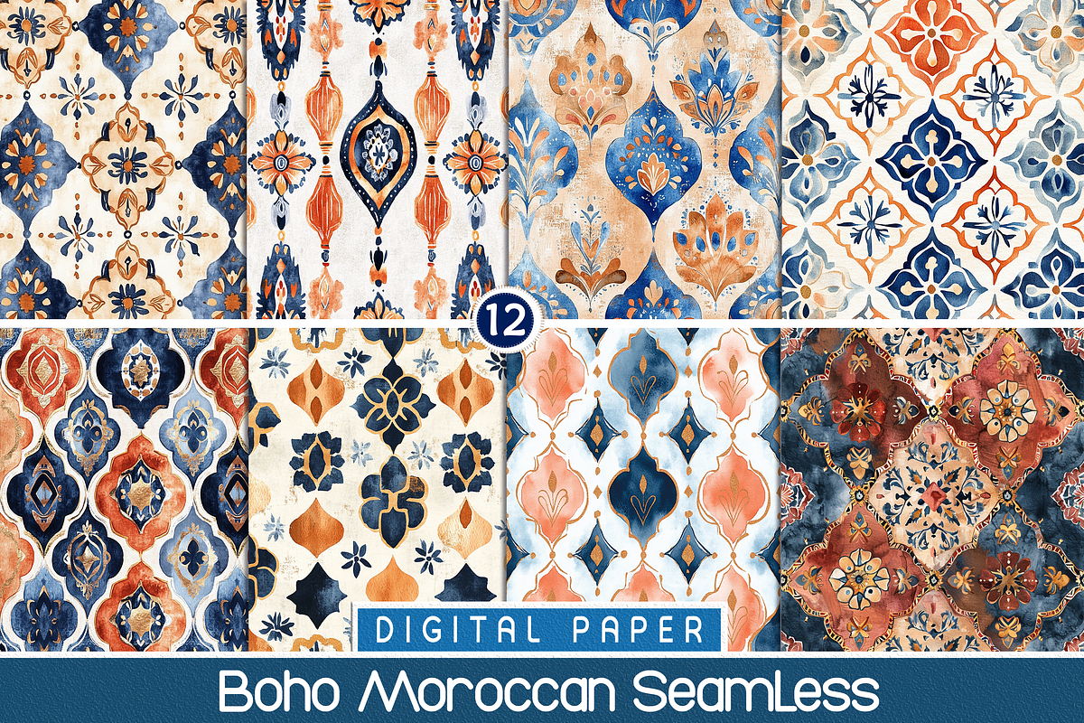 Boho Moroccan Seamless, a Pattern Graphic by Printable Treasure (Photo 1 of 3)