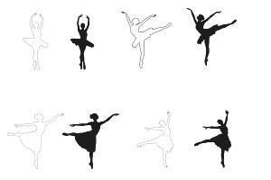 Ballet Ballerina Figure Poses