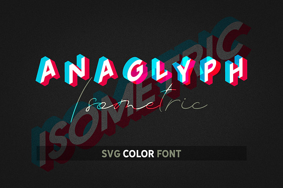 Anaglyph Isometric SVG Color Font preview 6