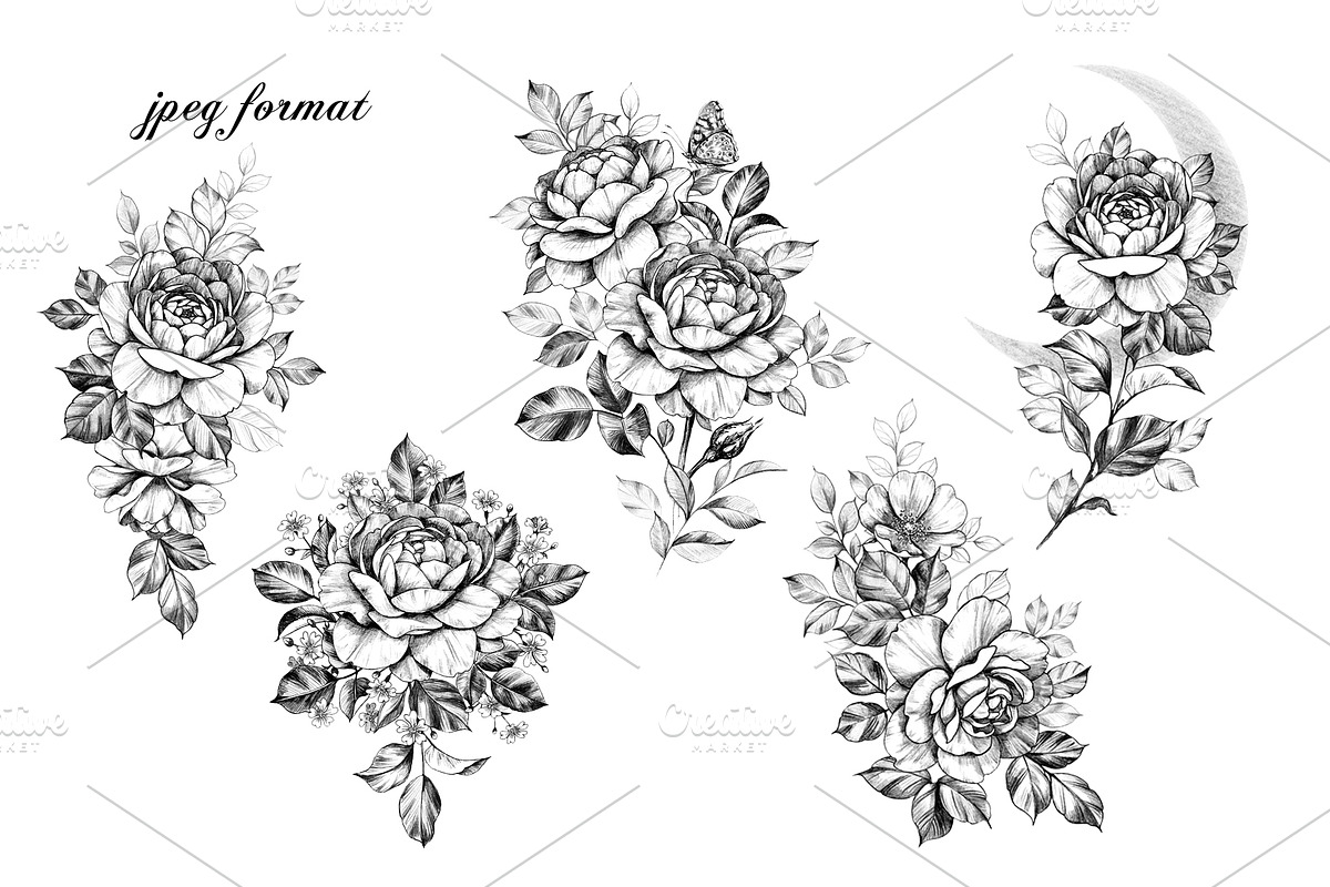 Elegant Roses Arrangements, a Decorative Illustration by Valentyna Smordova (Photo 8 of 13)