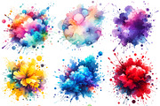 Watercolor Paint Splashes Clipart, a Decorative Illustration by Digi_Design_World (Thumbnail 2 of 4)
