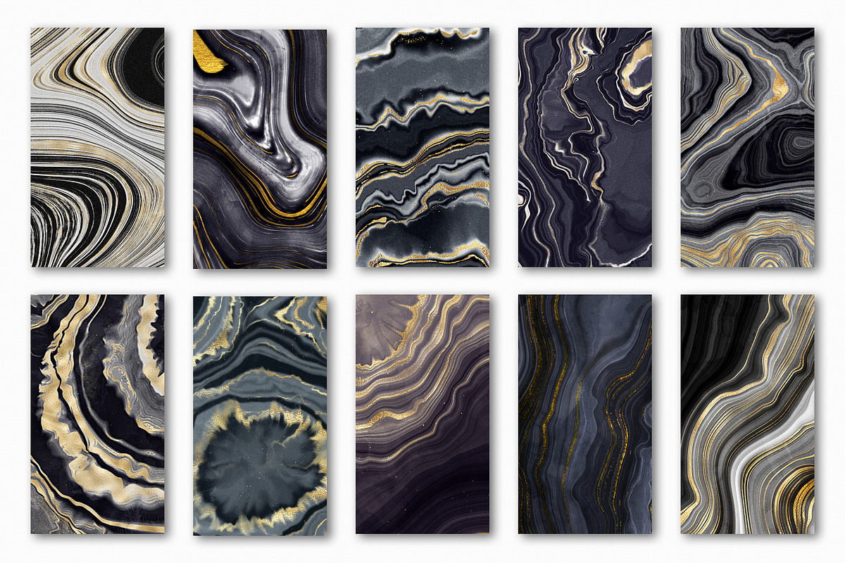 Gold Veined Agate Stone Textures, a Texture Graphic by CatJello Graphics (Photo 9 of 17)