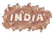 India sign in henna tattoo style, a Decorative Illustration by Art of Sun (Thumbnail 1 of 2)