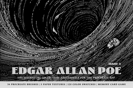 Edgar Allan Poe Procreate Kit, a Brush Add-On by Digi Life