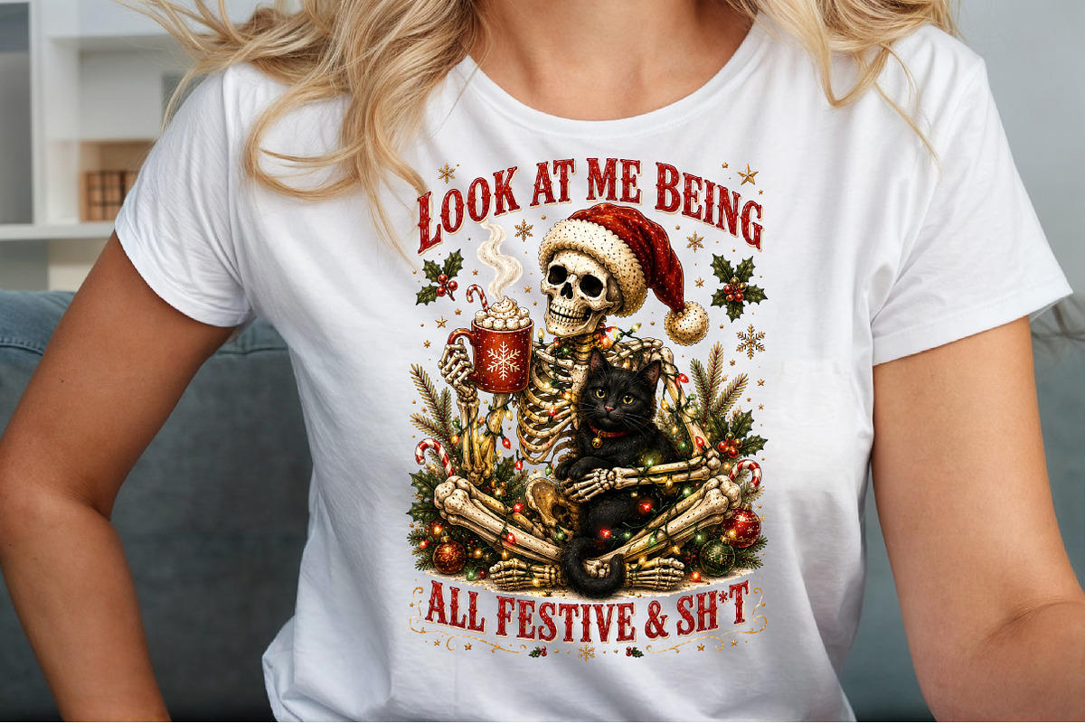 Funny Christmas Png, Snarky Skeleton, a Seasonal Illustration by Sublimation Artist (Photo 5 of 9)