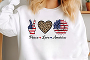 Peace Love America Leopard 4th July, an Illustration by Designking (Thumbnail 2 of 6)
