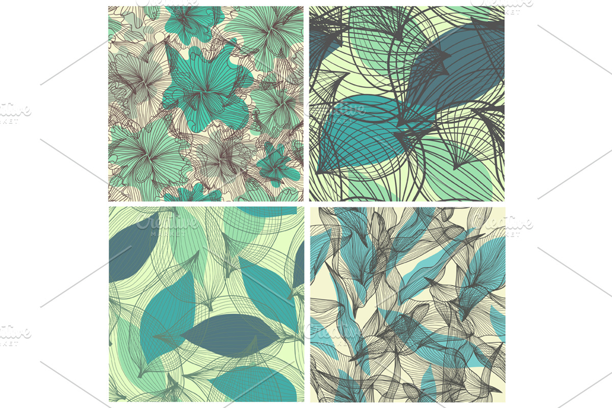Blue Floral Patterns preview 2