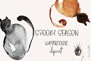 Spooky Season - Watercolor Clipart