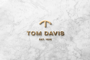 Logo Mockup 3D Front Gold Marble