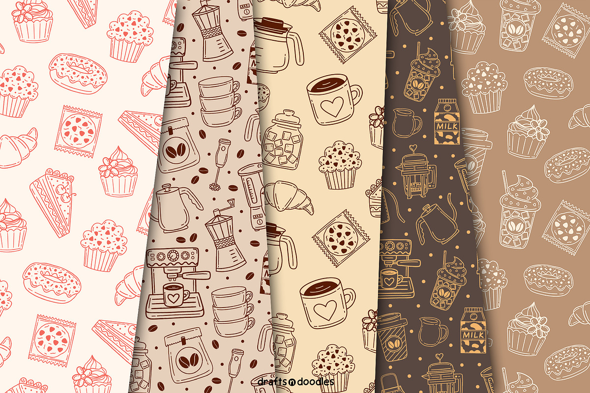 Cafe and Bakery Line Art Graphic Set, a Food Illustration by Drafts n Doodles (Photo 6 of 12)