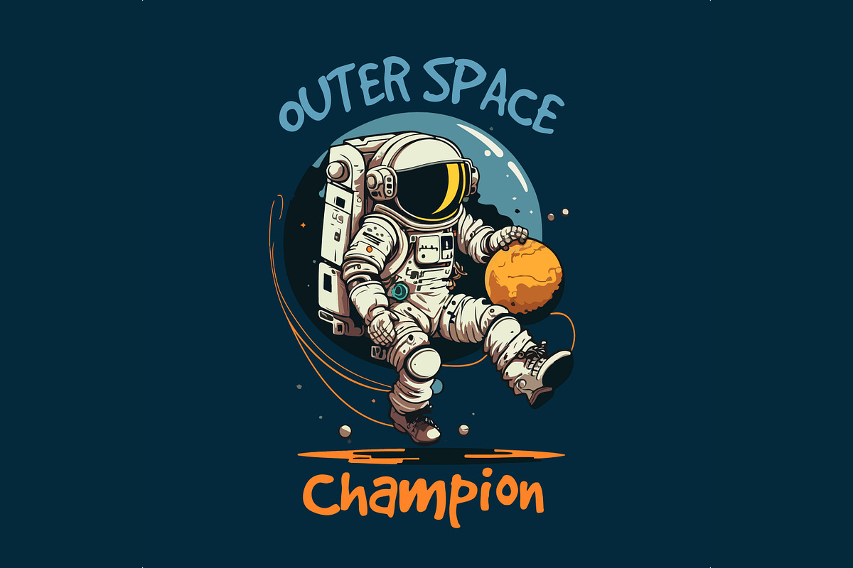 Astronaut t-shirt bundle. 20 vector, a Technology Illustration by Fractal fonts & graphics (Photo 8 of 21)