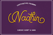 Nadhin Script & Sans, a Script Font by Ryan Prasetya (Thumbnail 1 of 5)